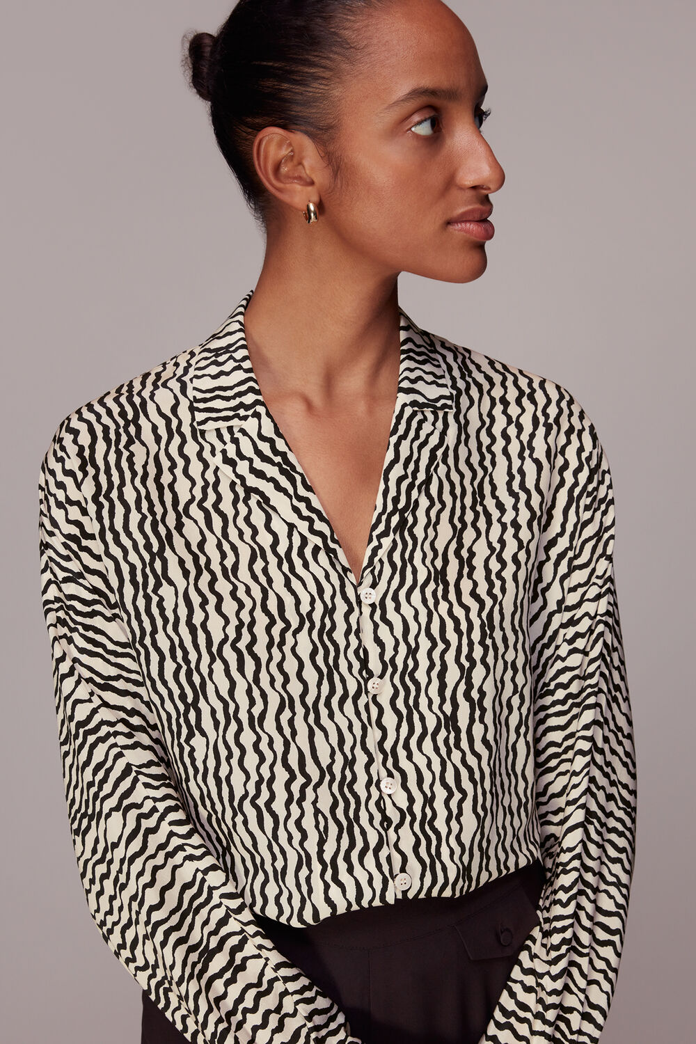 Wiggle Print Silk Shirt